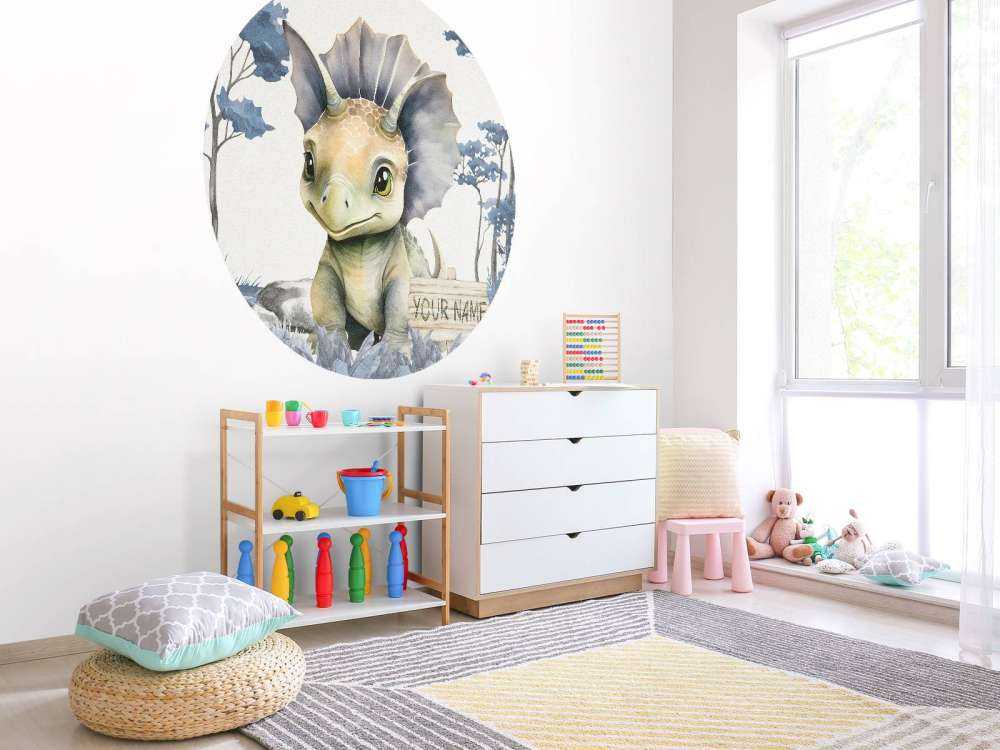 Bébé tricératops dans la jungle bleue