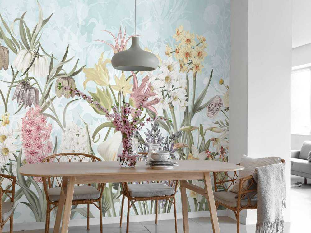 Fleurs de printemps - Aqua brumeux