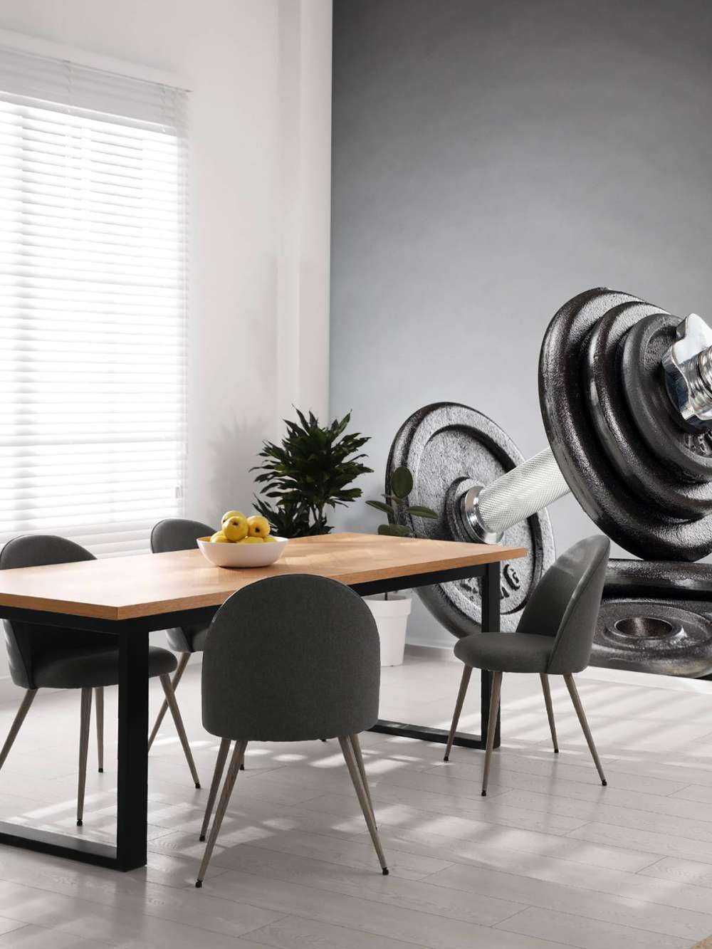 Dumbell avec des disques noirs
