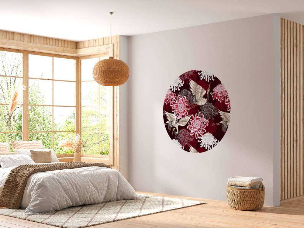 Motif de grue rose