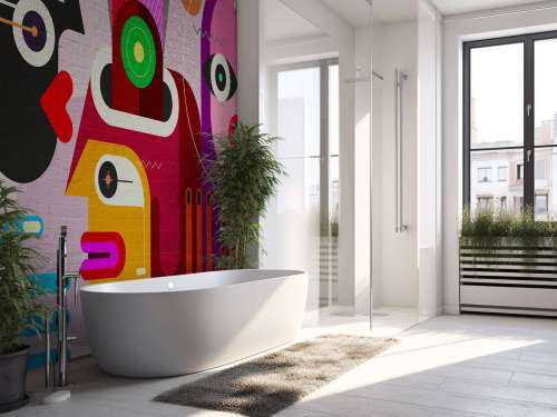 Des graffitis avec des visages