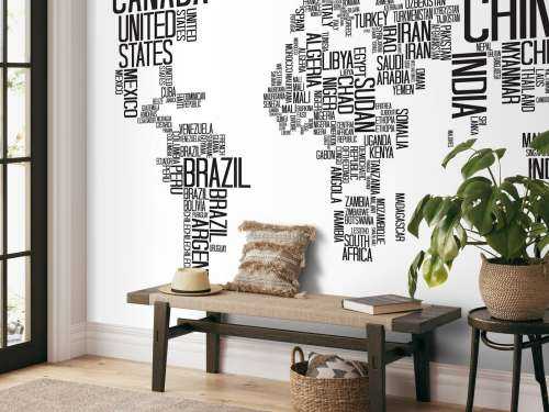 Carte du monde typographique