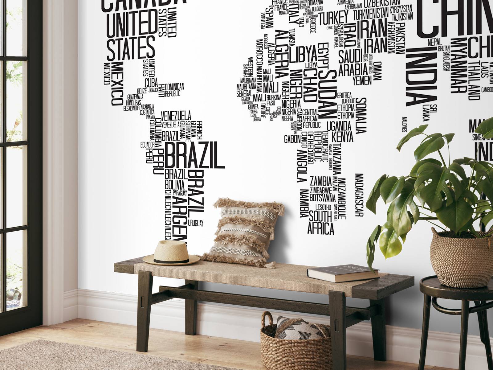 Carte du monde typographique