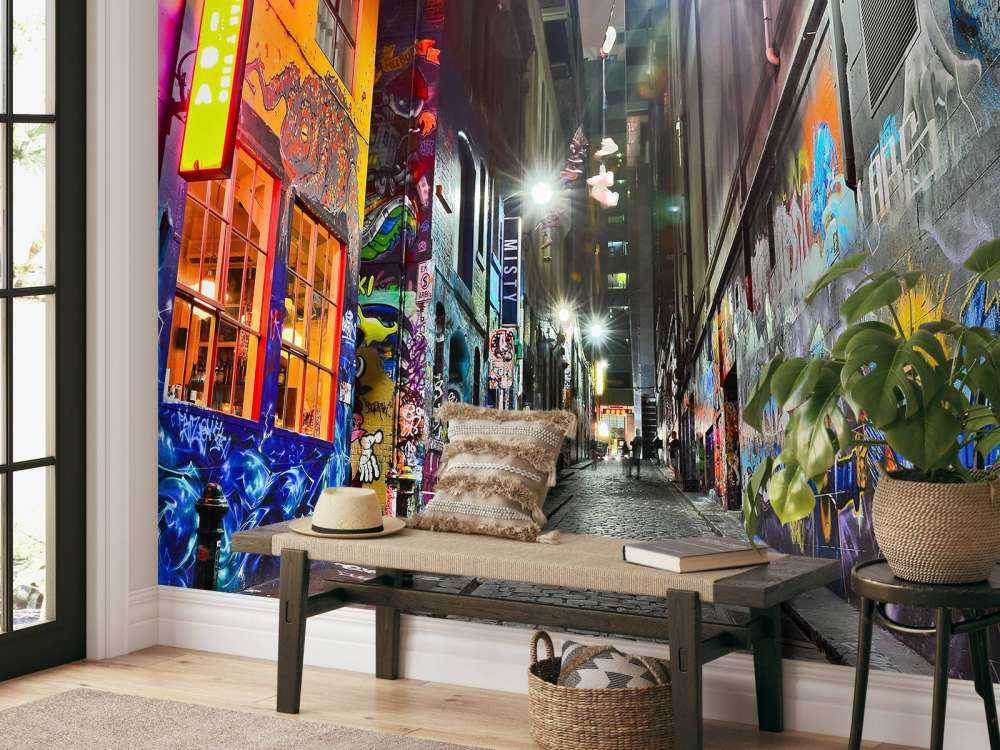 Rue avec graffiti