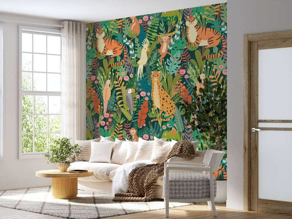 Motif d'animaux colorés