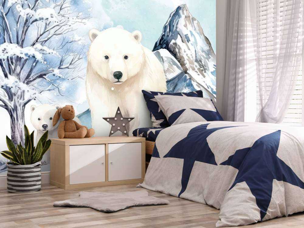 Oursins blancs dans les montagnes hivernales