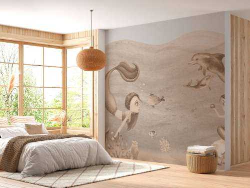 Monde de sirène en taupe