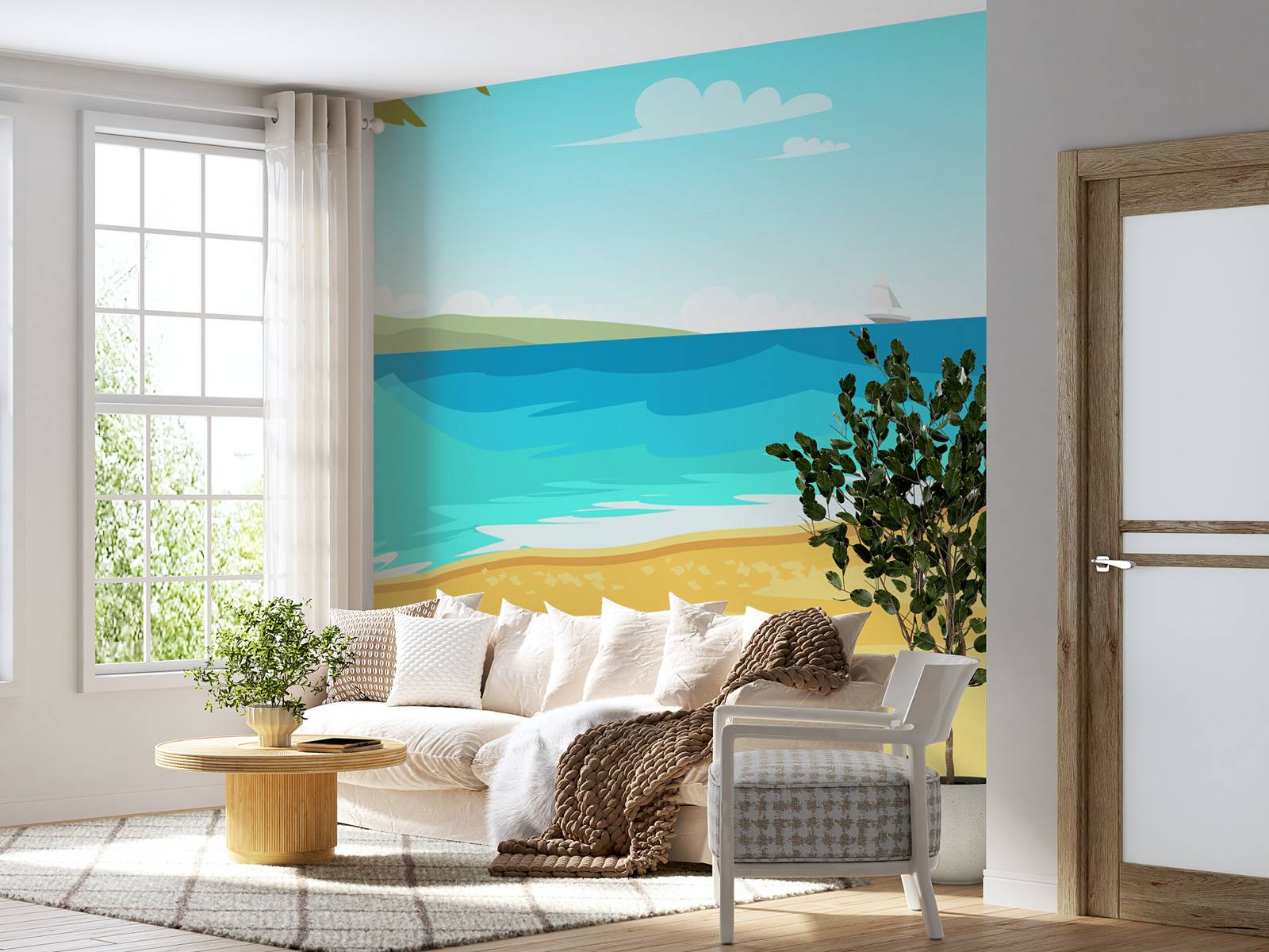 Plage avec vagues