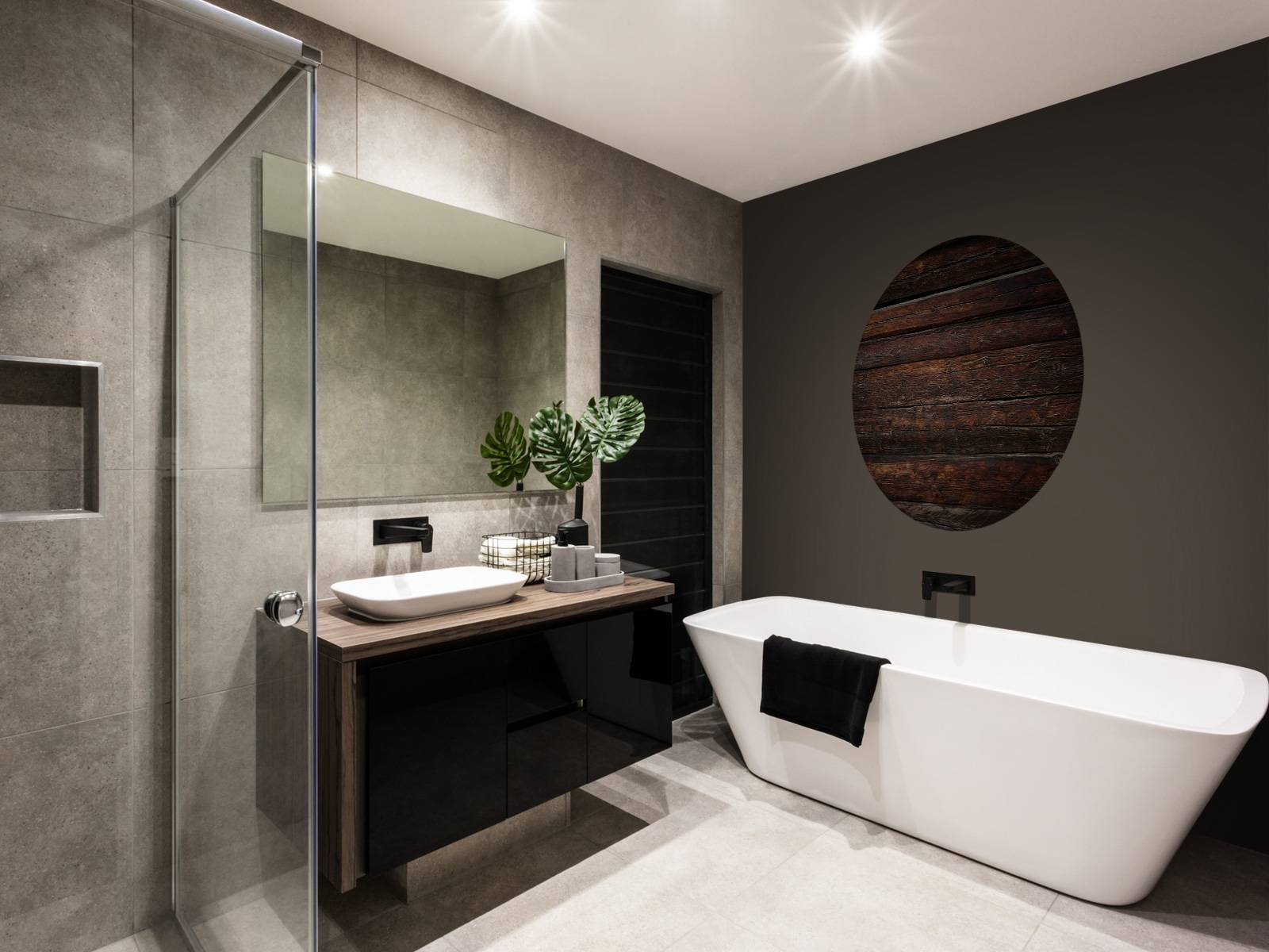 Mur en bois foncé