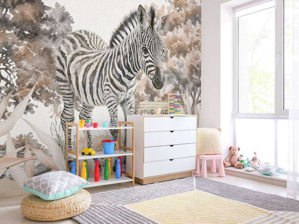 Bébé zèbre dans la nature taupe