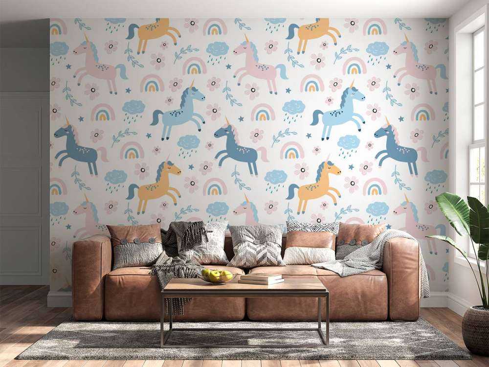 Licorne avec arc-en-ciel