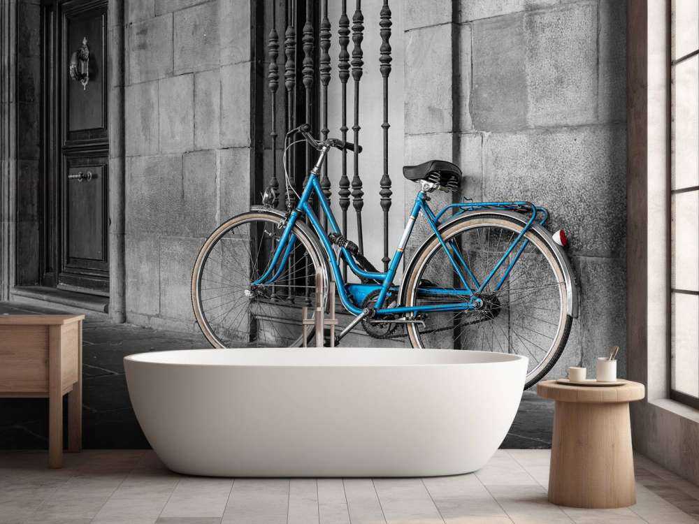 Vieux vélo bleu