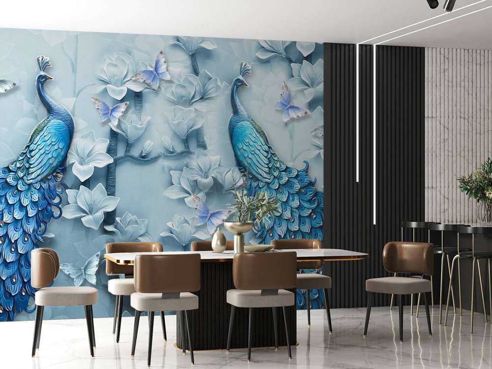 Paons et papillons