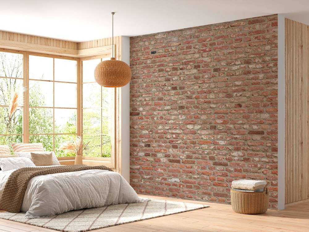Mur avec des briques de différentes couleurs