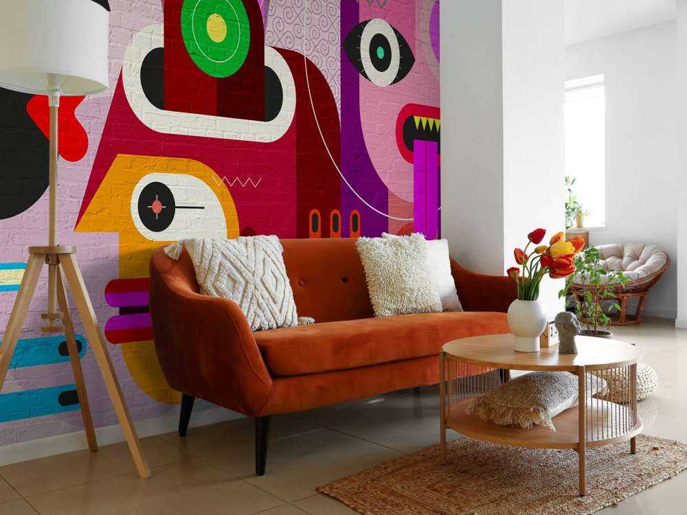 Des graffitis avec des visages