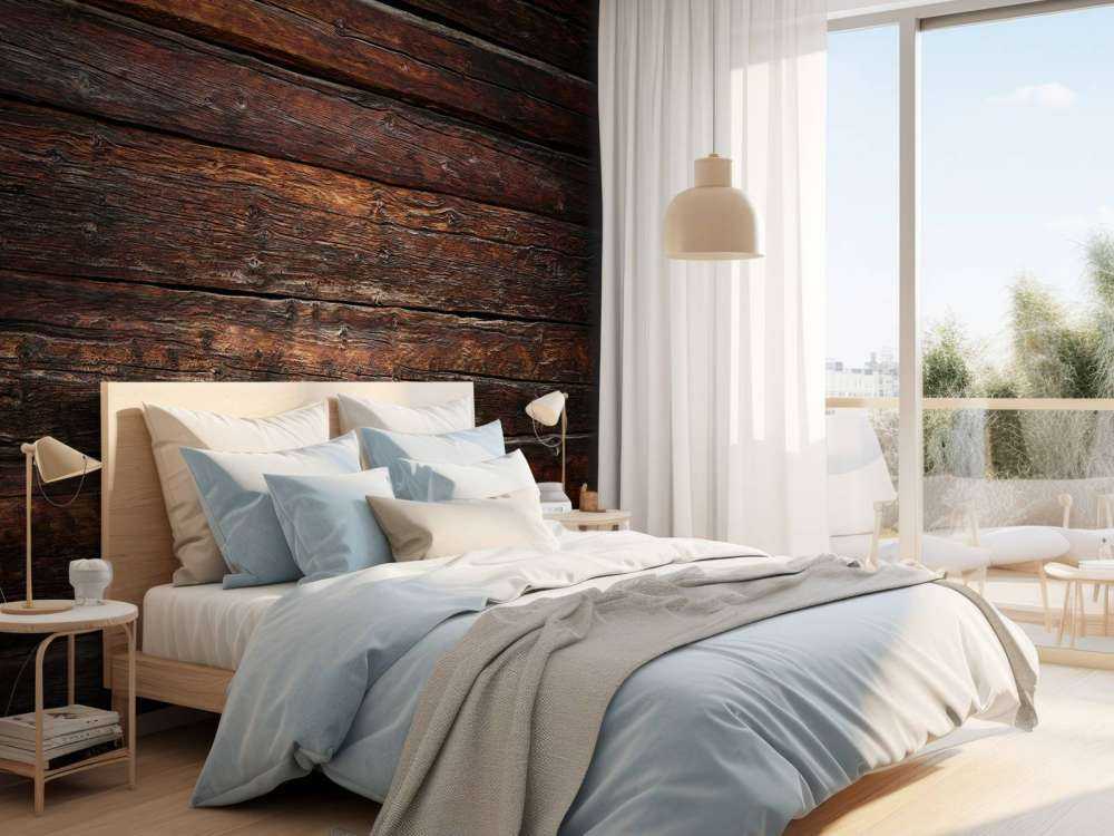 Mur en bois foncé