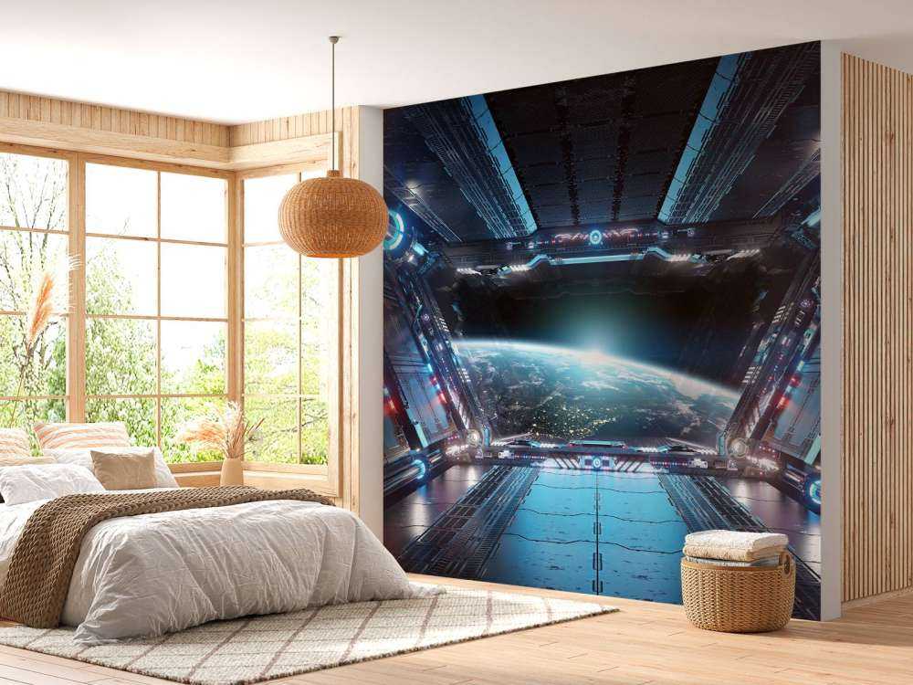 Vue depuis un vaisseau spatial