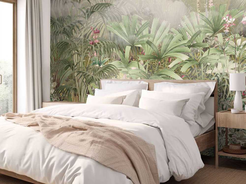 Matin dans le Jardin Tropical Vert