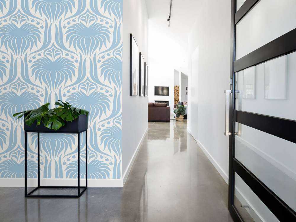 Motif de fleur bleu givré