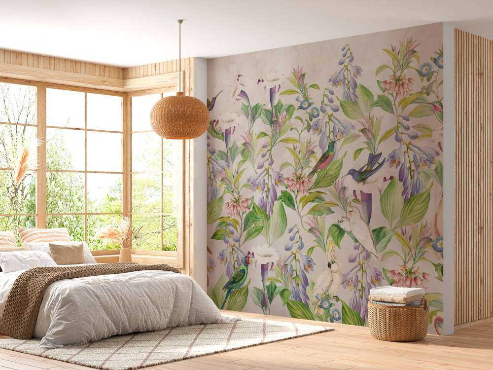 Chant d'oiseaux éthéré en fleurs - Paradis pastel
