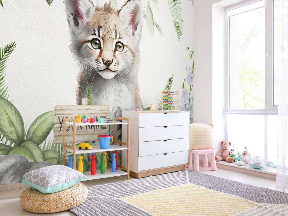Bébé lynx dans la jungle