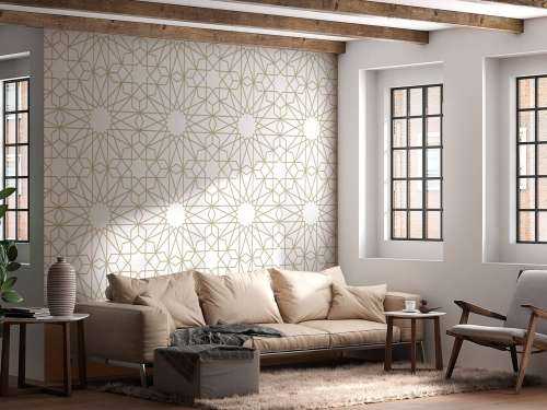 Motif Fleurs géométriques, blanches