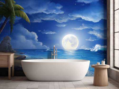 Belle plage de nuit