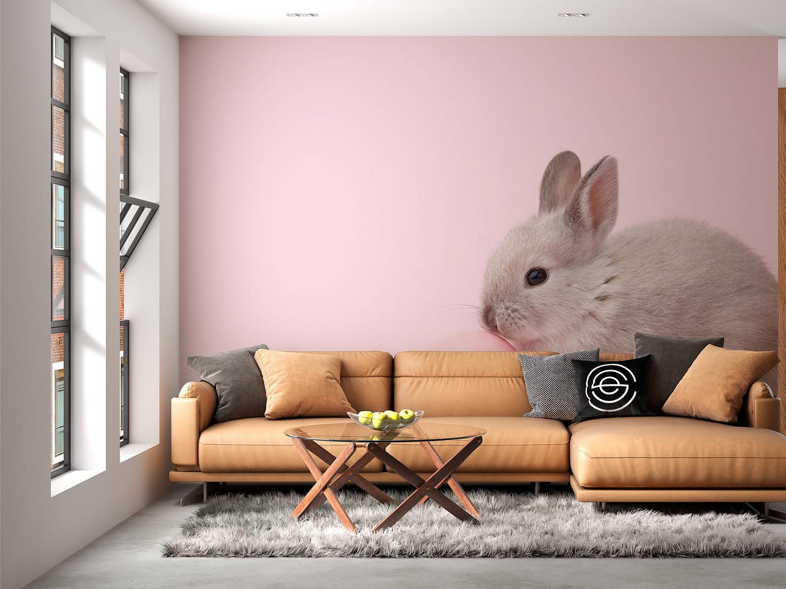 Lapin avec un œuf