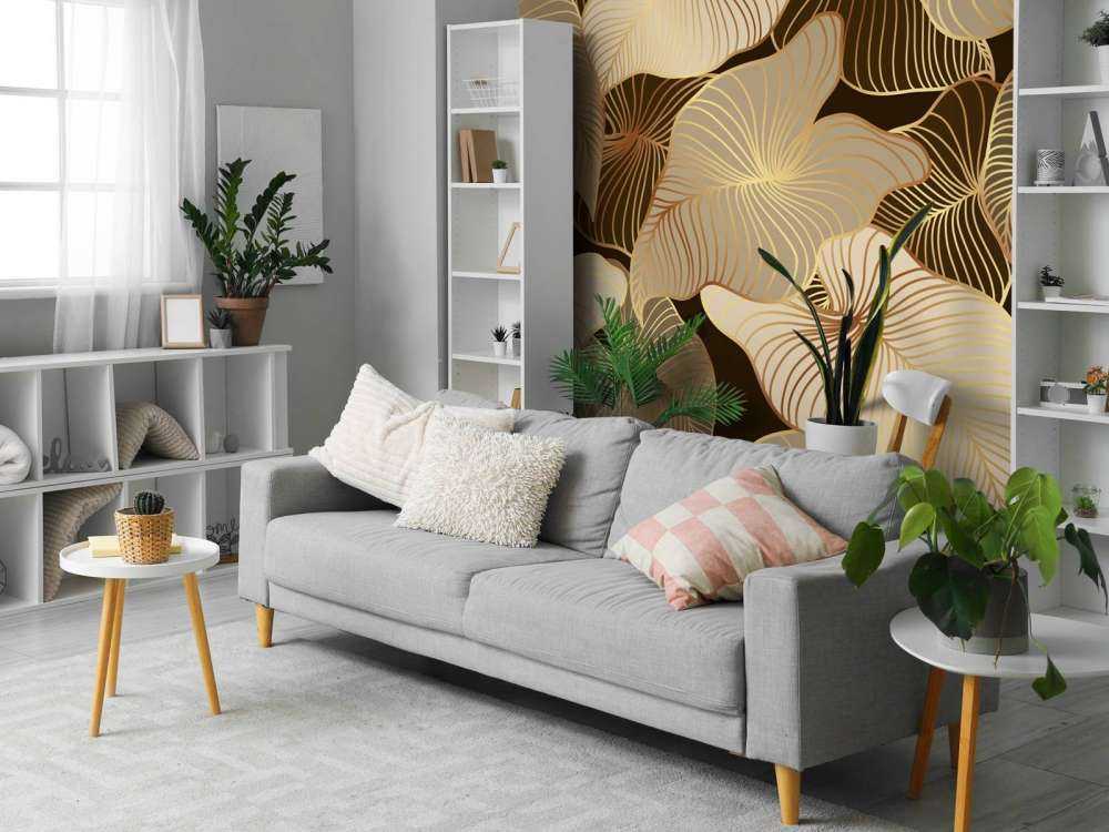 Feuilles tropicales brunes