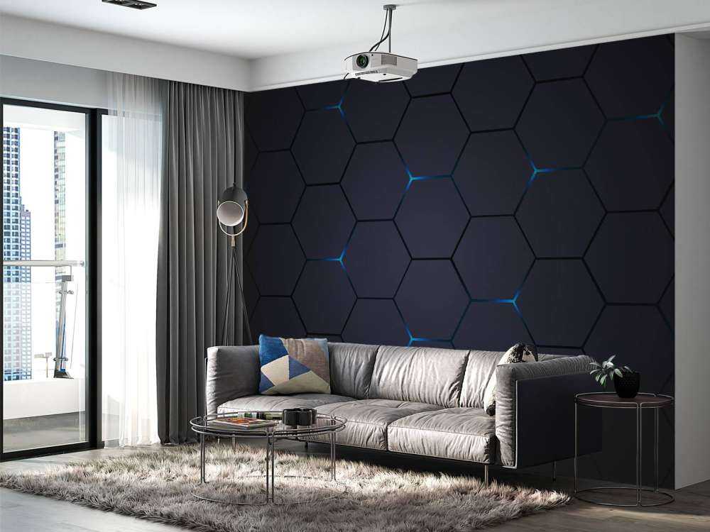 Hexagones gris foncé