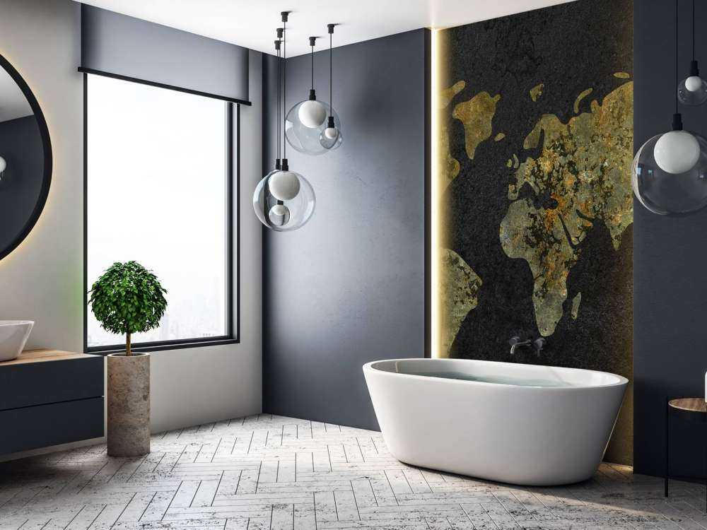 Carte du monde avec texture or-vert