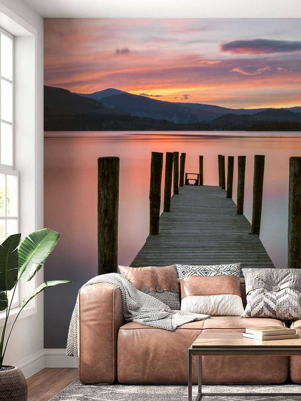 Echafaudage au coucher du soleil rose