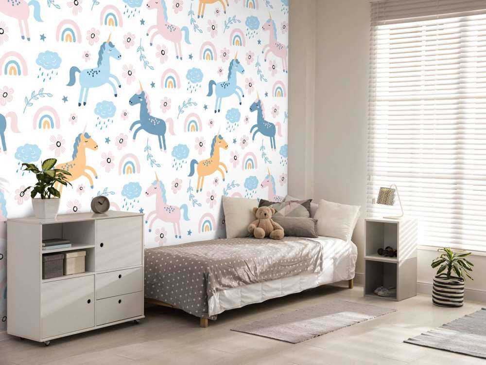 Licorne avec arc-en-ciel