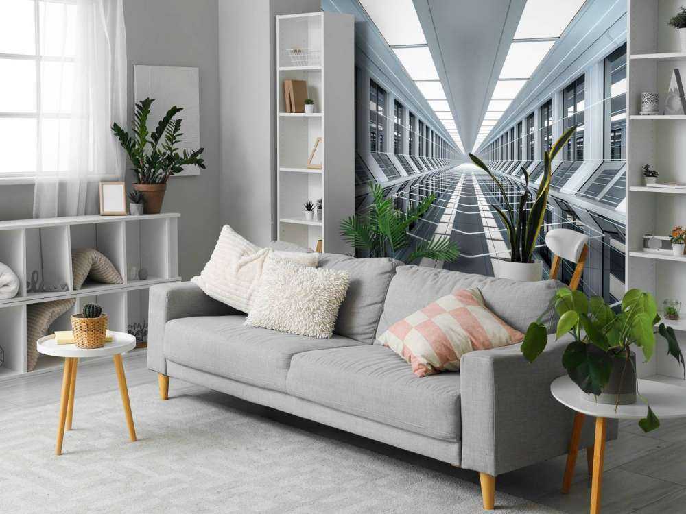 Couloir 3D dans un bureau