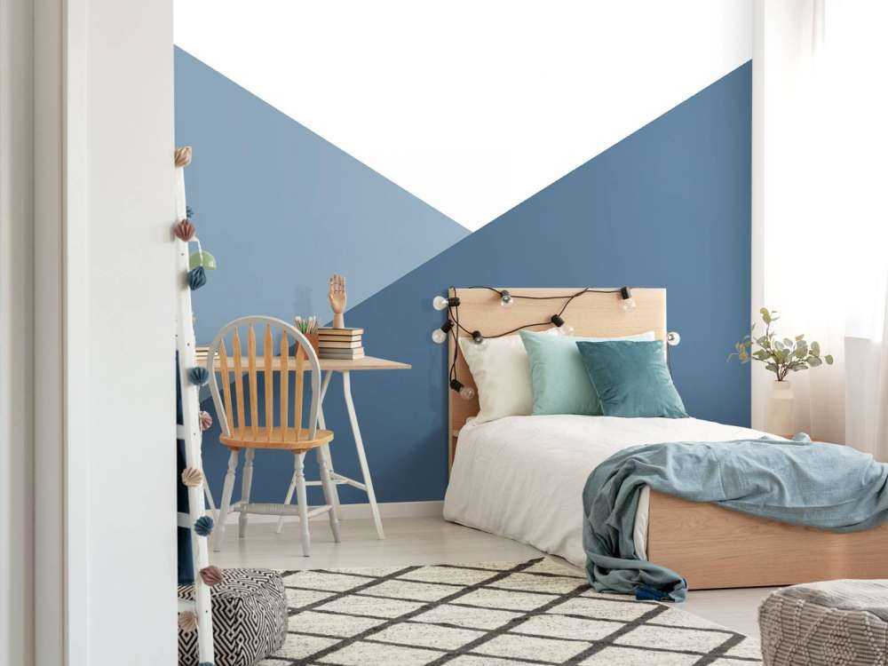 Des triangles dans les tons de bleu