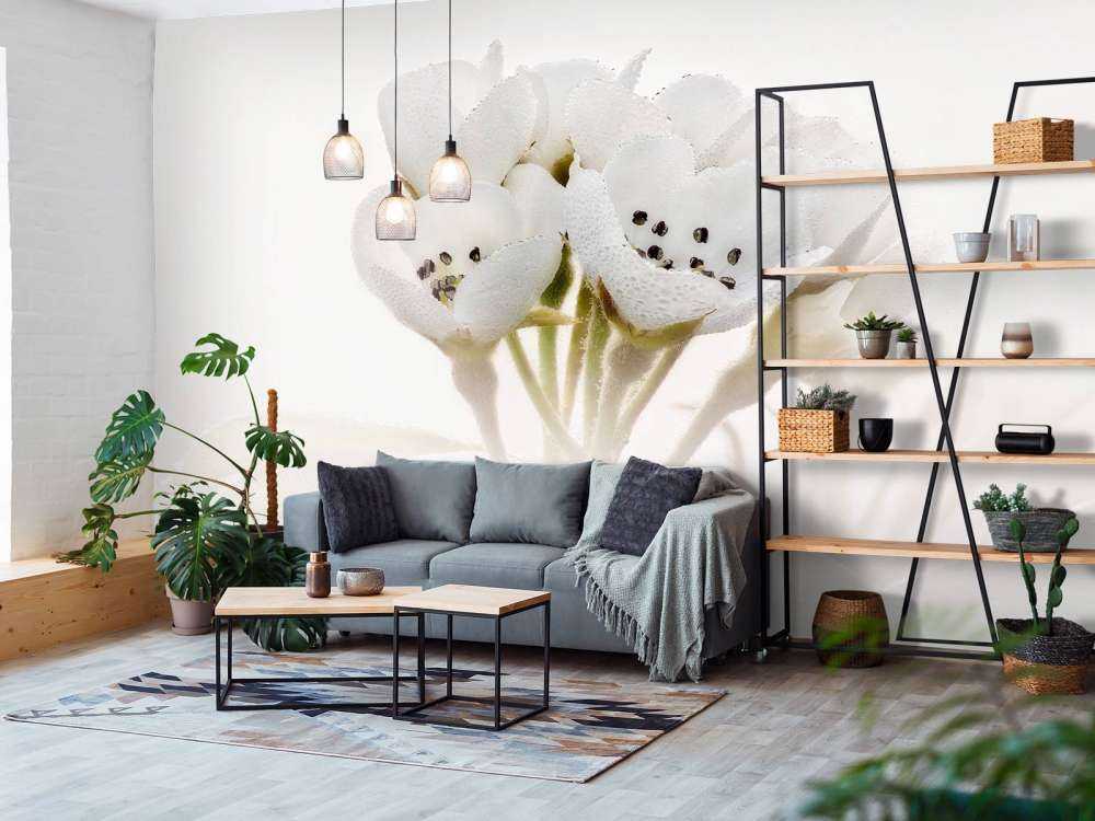 Gros plan sur la fleur de poirier