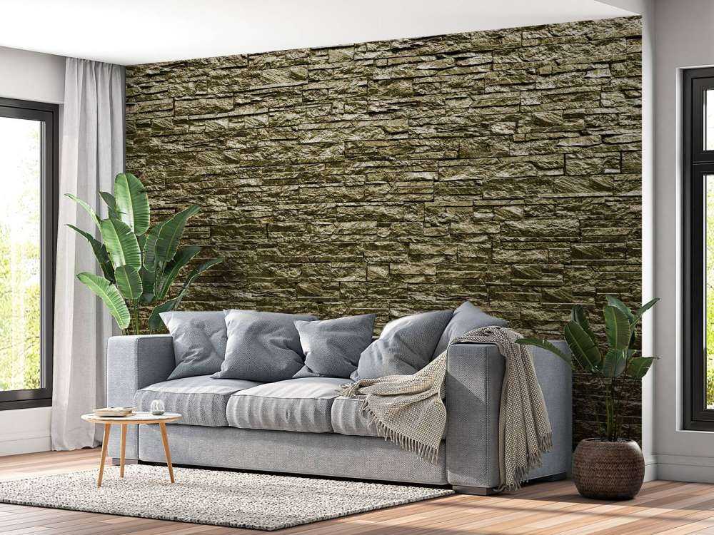 Mur avec des pierres dorées