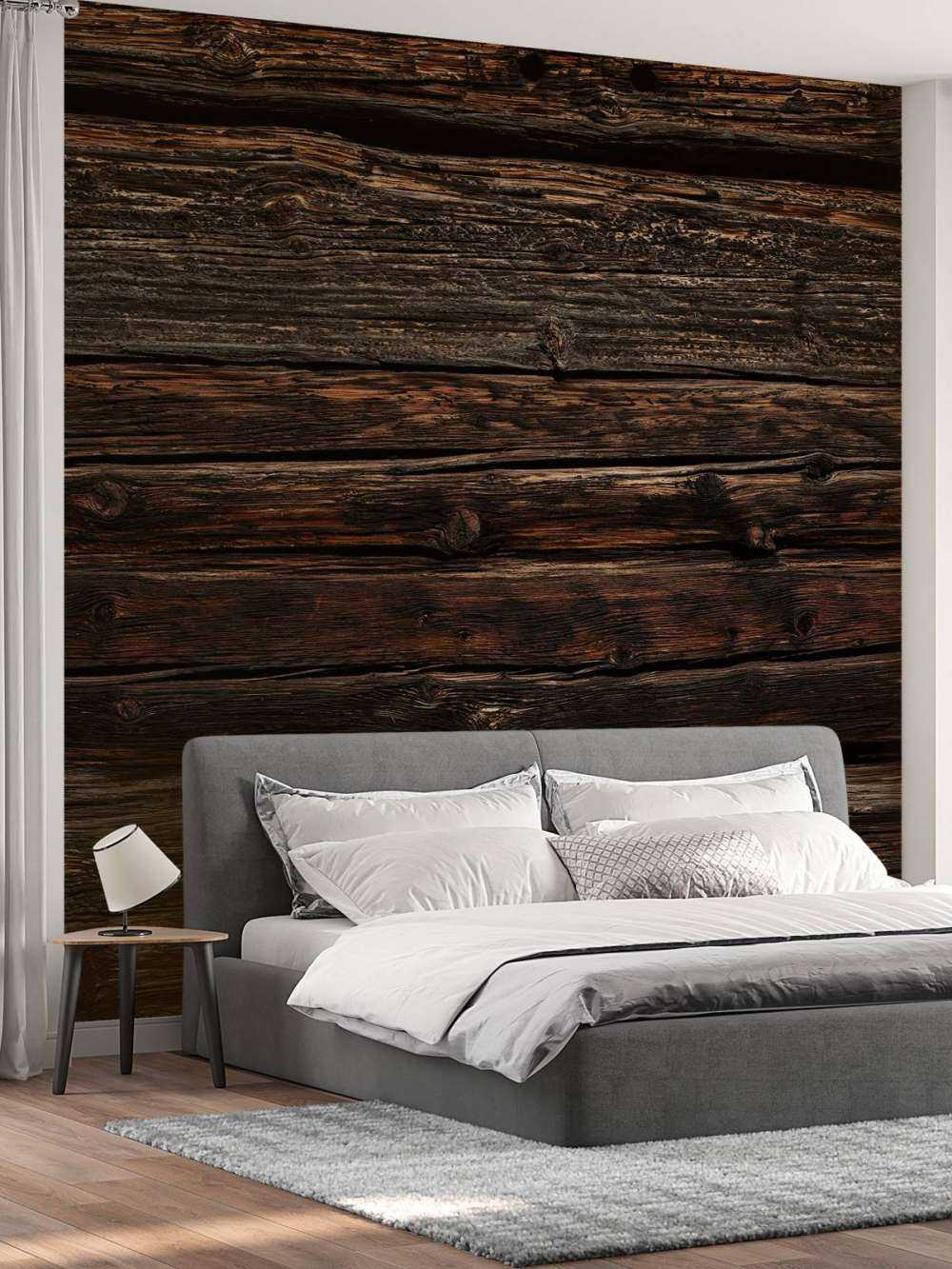 Vieux bois foncé horizontal