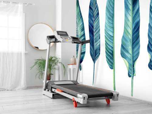 Feuilles tropicales bleu canard sur fond blanc