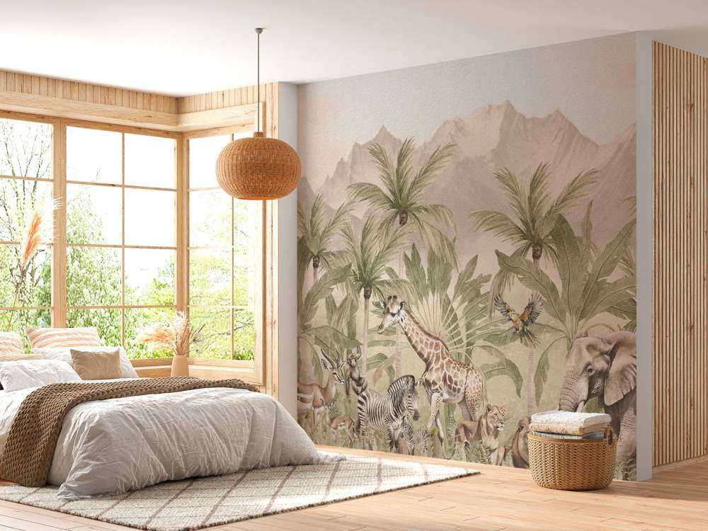 Paysage de montagne avec animaux