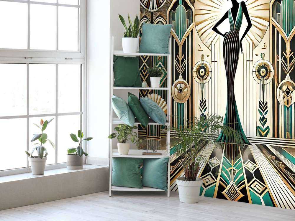 Scène d'élégance vintage en Art déco