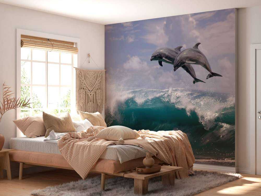Dauphins et vagues