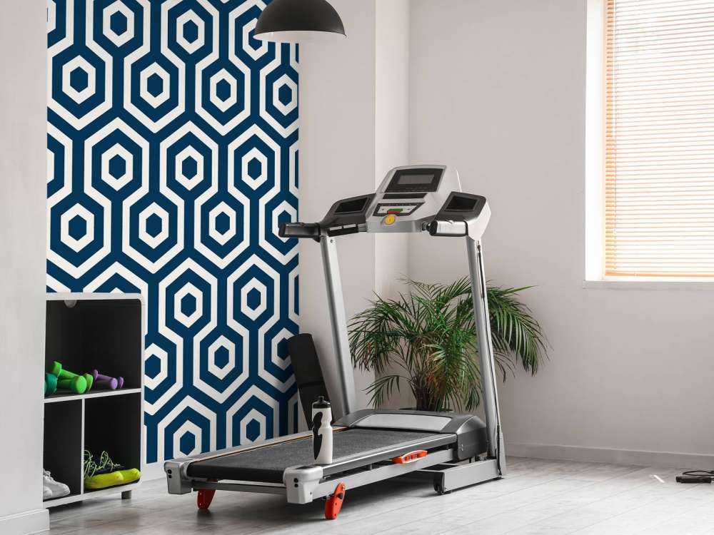 Motif Hexagones bleu foncé