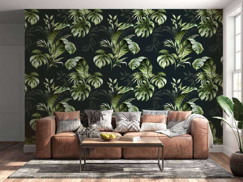 Motif vert avec des feuilles