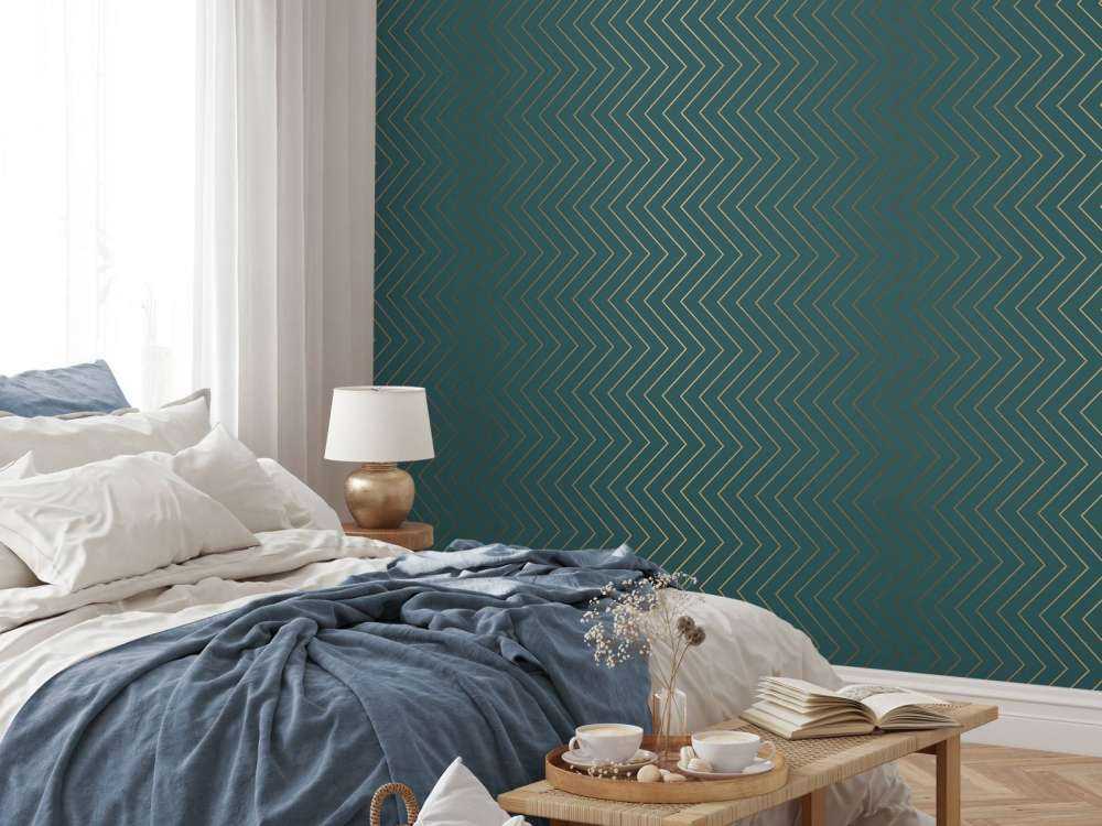 Zigzag en bleu canard