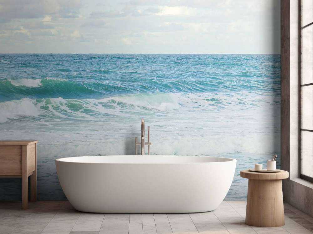 Mer avec hautes vagues