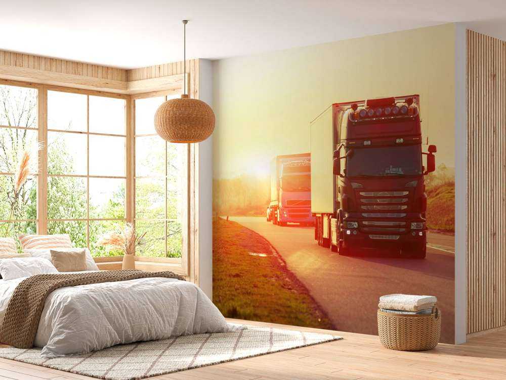 Camions sur une autoroute