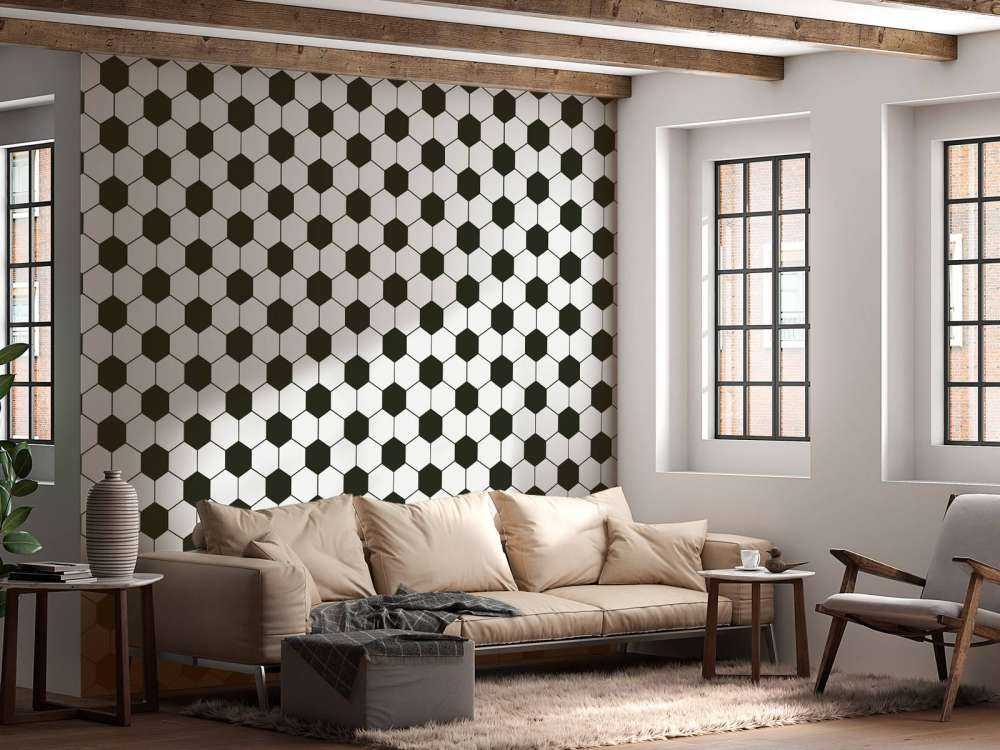 Polygones géométriques noir et blanc