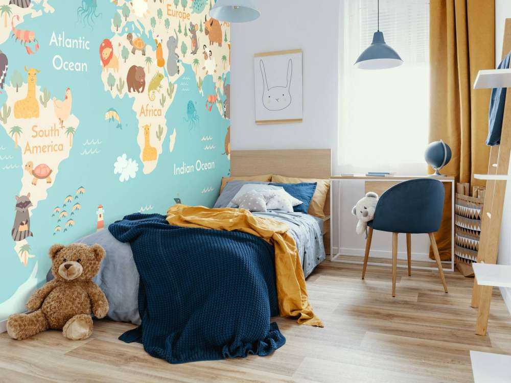 Carte du monde avec des animaux