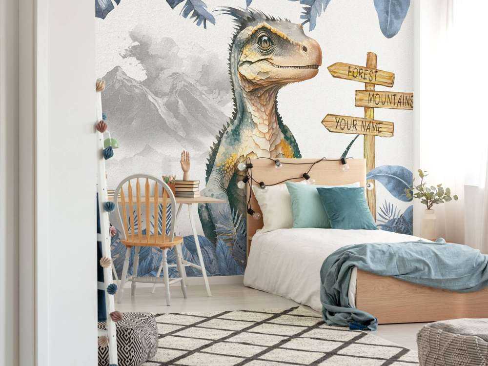 Bébé vélociraptor dans la jungle bleue